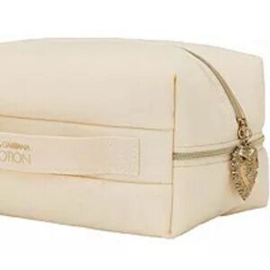 Dolce & Gabbana Cream Devotion Make up Bag  w/Gold Heart Charm on zipper handle